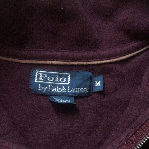 Men’s POLO Medium 1/3 Zip Up Sweater (Maroon) - Picture 2 of 2